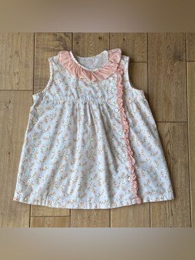 Hannah Kate Sleeveless Orange Floral Ruffle Top size 8